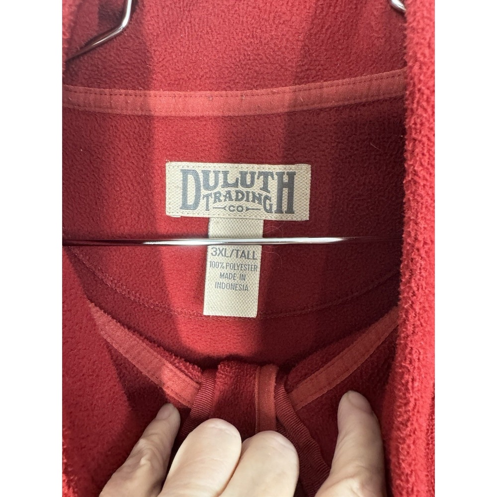Duluth Trading Shoreman Fleece Windproof Jacket Red Full Zip Size 3X Tall Warm - Picture 12 of 12